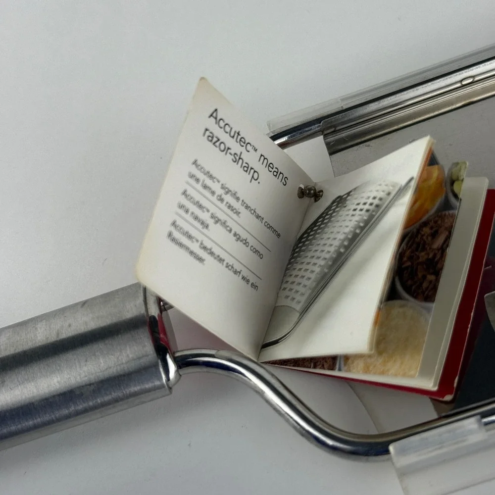 VINTAGE Cuisipro Accutec Razor-Sharp Grater Stainless Steel NEW w/ Cover NOS